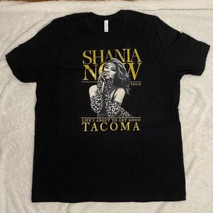 Shania Twain 2018 Tour Graphic T Shirt Tacoma Size 2XL Unisex Black NWOT